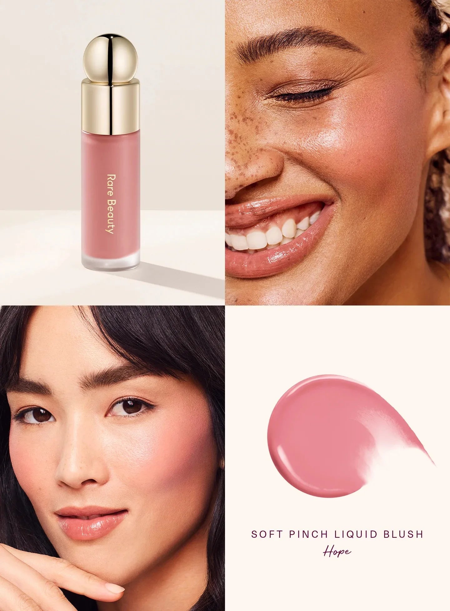 Rare Beauty Melting Cream Blush Make-up Matt Perlmutt Textur Glitzer Rouge Highlighter Hell nähren befeuchten Lipgloss