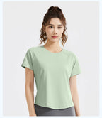 STOUREG Damen Lockeres Mesh Sport T-Shirt Schnell Trocknend Kurzarm Yoga T-Shirt Pilates Laufen Sport Fitness Kurzarm