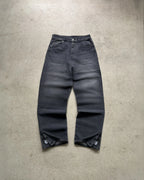 Vintage Low Waist Hip Hop Kirschblüten bestickte Jeans Weite Hose Y2K Kleidung Herren Damen Bestickte Baggy Jeans
