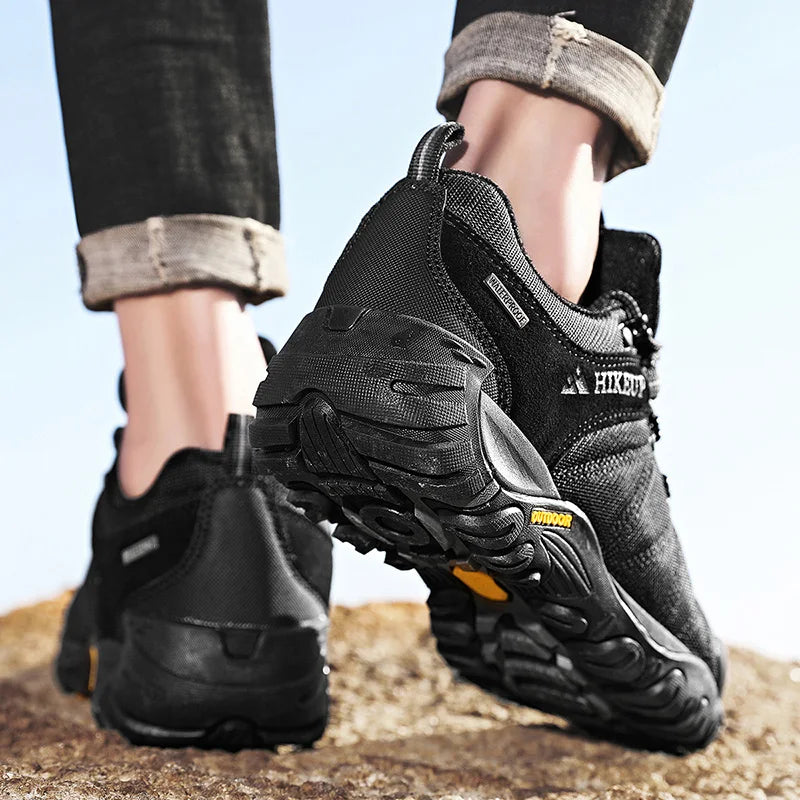HIKEUP Rutschfeste Herren Wanderschuhe Atmungsaktive Outdoor Abriebfeste Spritzwassergeschützte Kletterschuhe Herren Sneaker Tourismus Bergschuhe