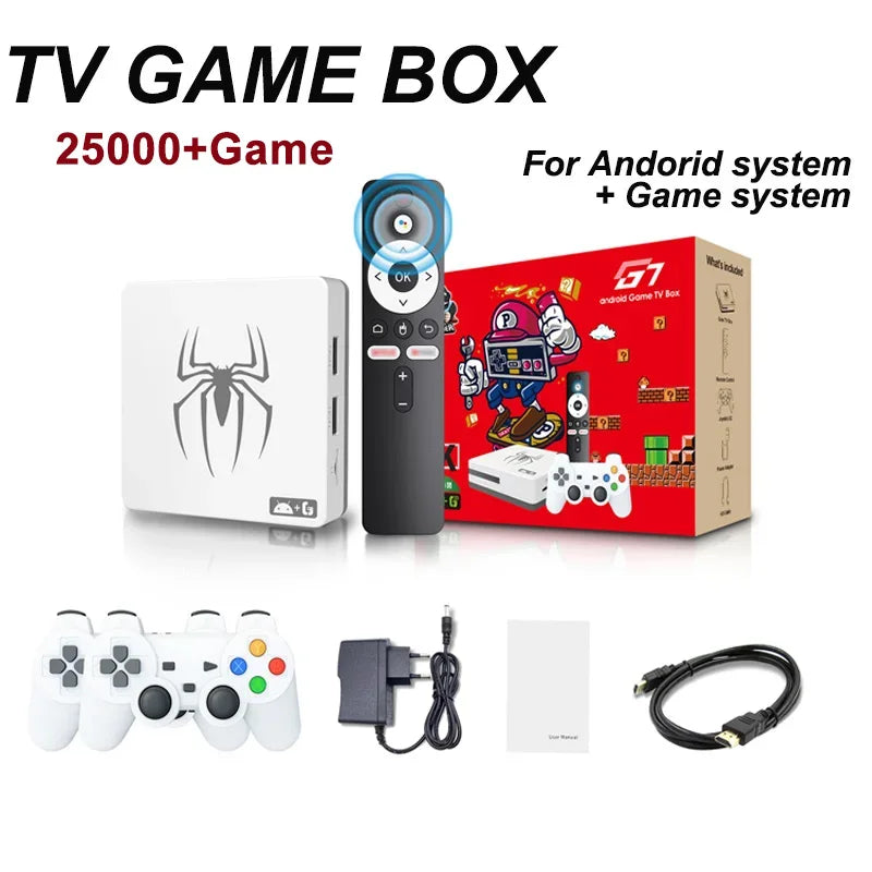 Home-Gaming-Konsolen G7, G8 8K 3D, unterstützt zwei Spieler, 60.000 klassische Retro-Arcade-Spiele, inklusive kabelloser 2.4G-Controller.