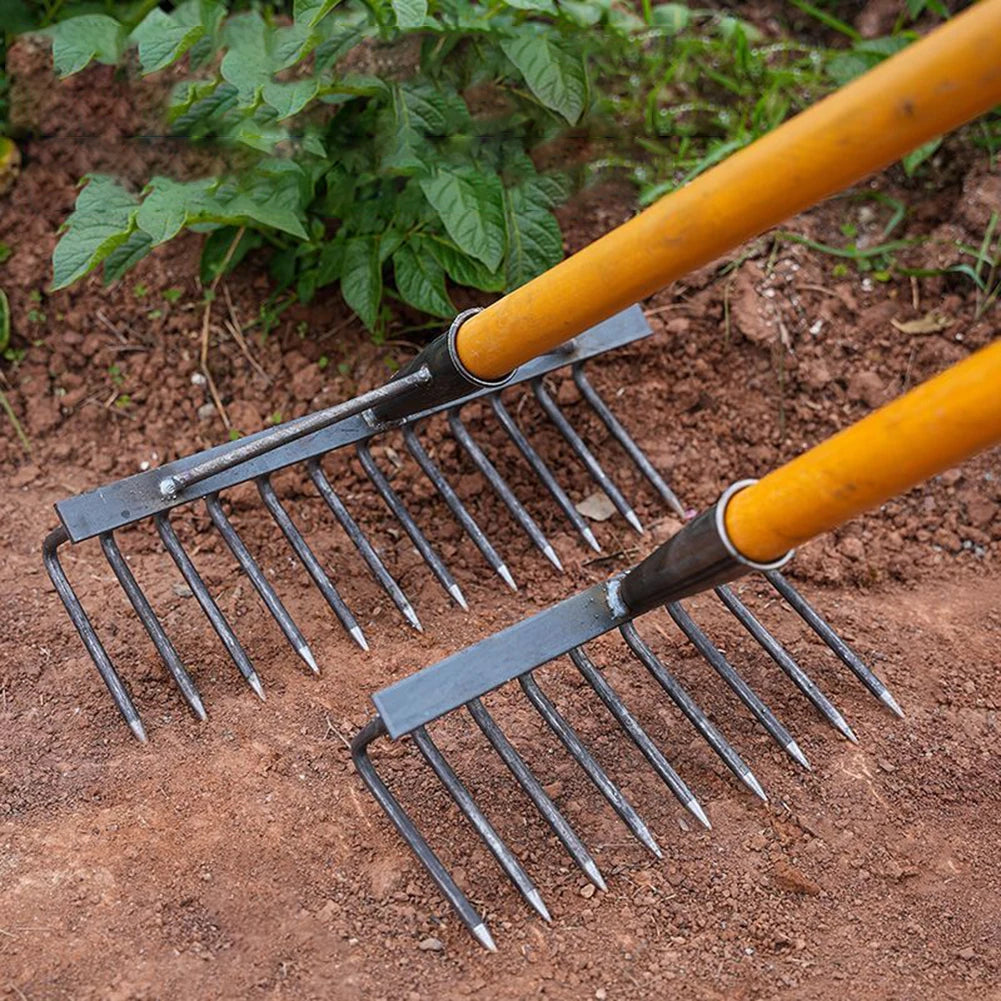 Jäthacke Rechen 4/7/9/12 Zinken Landwirtschaftliches Werkzeug Jätvertikutierer Artefakt Landwirtschaftliche Nagelharke Kohlenstoffstahl Gartenjätwerkzeuge