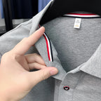 Luxusmarke Herren hochwertiges Kurzarm-Poloshirt Revers Stickerei Welpe Manschette Streifen T-Shirt Business Freizeit Herrenbekleidung