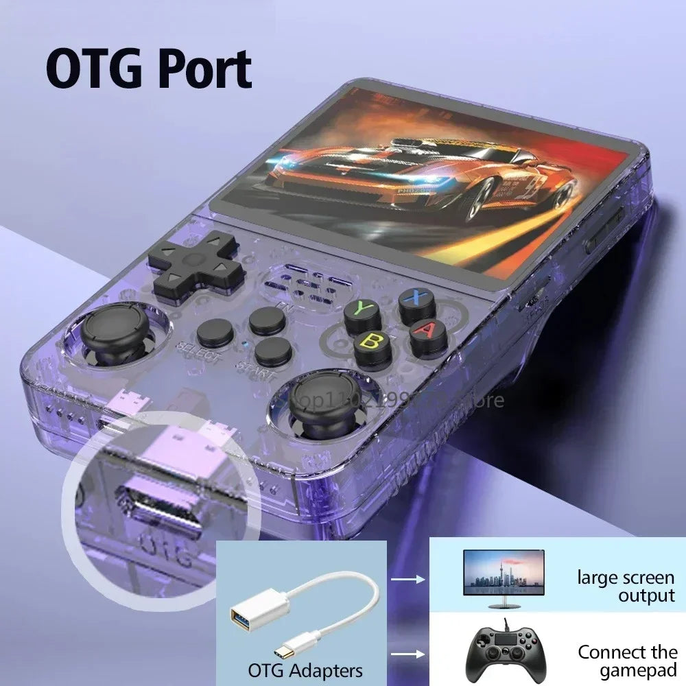 128G R36S Retro Handheld-Videospielkonsole Linux-System 3,5 Zoll IPS-Bildschirm R35s Pro Tragbarer Taschen-Videoplayer 64 GB Spiele