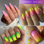 LILYCUTE 7ML 6PCS Neon Gel Nagellack Set fluoreszierend Farbwechsel Semi Permanent Soak Off Maniküre-Kit Nail Art Gel