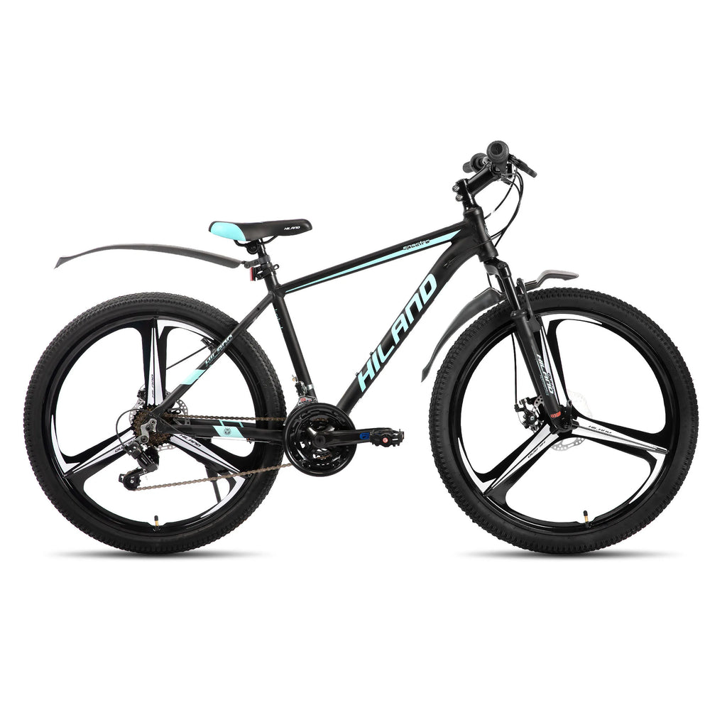 HILAND Mountainbike, 3-Speichen-Rad, 18 Gänge Schaltung, Aluminiumrahmen 26 Zoll Räder, Scheibenbremsen Fahrrad für Herren Damen Herren-MTB