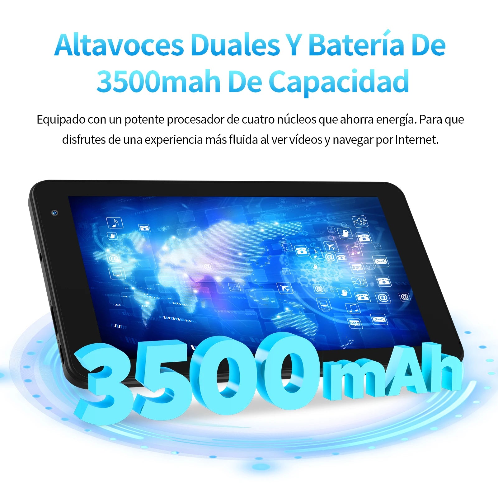 PRITOM 7 Zoll Tablet PC 32 GB Android 11 mit Quad-Core-Prozessor HD-IPS-Display Dual-Kamera WiFi mit PU-Schutzhülle