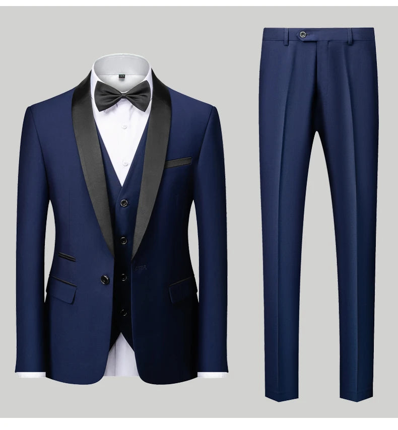 Herren Casual Business Anzug Smoking High End Marken Boutique Mode Sakko Weste Hose Bräutigam Hochzeitsanzug Party Anzug