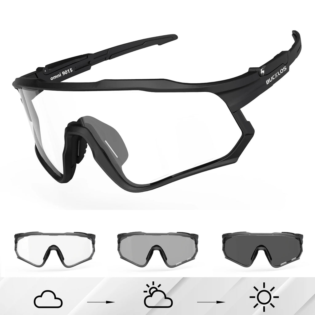 BUCKLOS Polarisierte Fahrradbrille UV400 Rennrad-Mountainbike-Brille TR-90 Rahmen Winddichte Outdoor-Sportbrille Fahrradteile