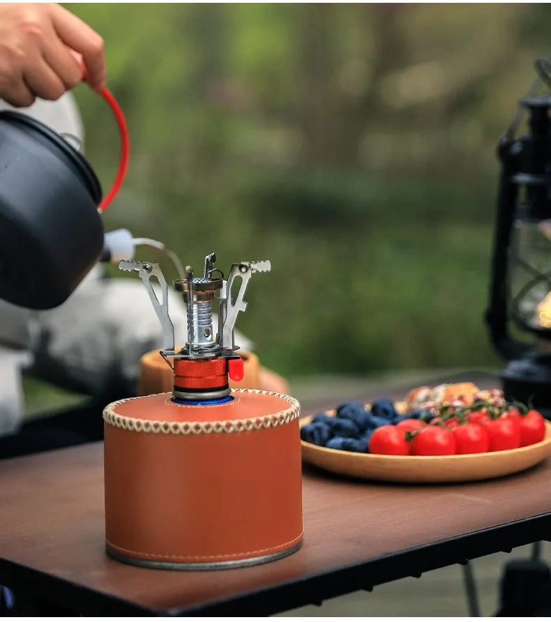 Faltbarer Outdoor-Kocher, ultraleichter Mini-Gaskocher aus Legierung für Camping, Wandern, Gasofen, tragbarer Outdoor-Kocher für Picknick