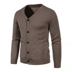 2024 M-5XL Herbst Herren Strickjacke Dünner V-Ausschnitt Basic Elastisch Slim Fit Dünner Pullover Einfarbig Freizeit Vielseitige Jacke