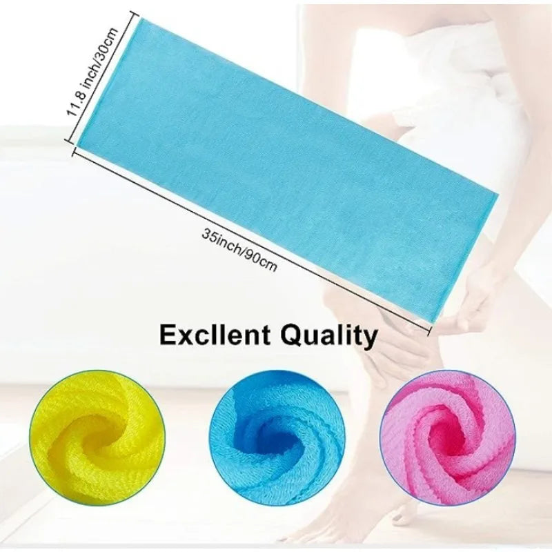 1x Japanisches Körperwaschhandtuch, Schönheits-Hautpeelingtuch, Waschlappen, Nylon-Badetuch, Hautpoliertuch, Rückenbürste