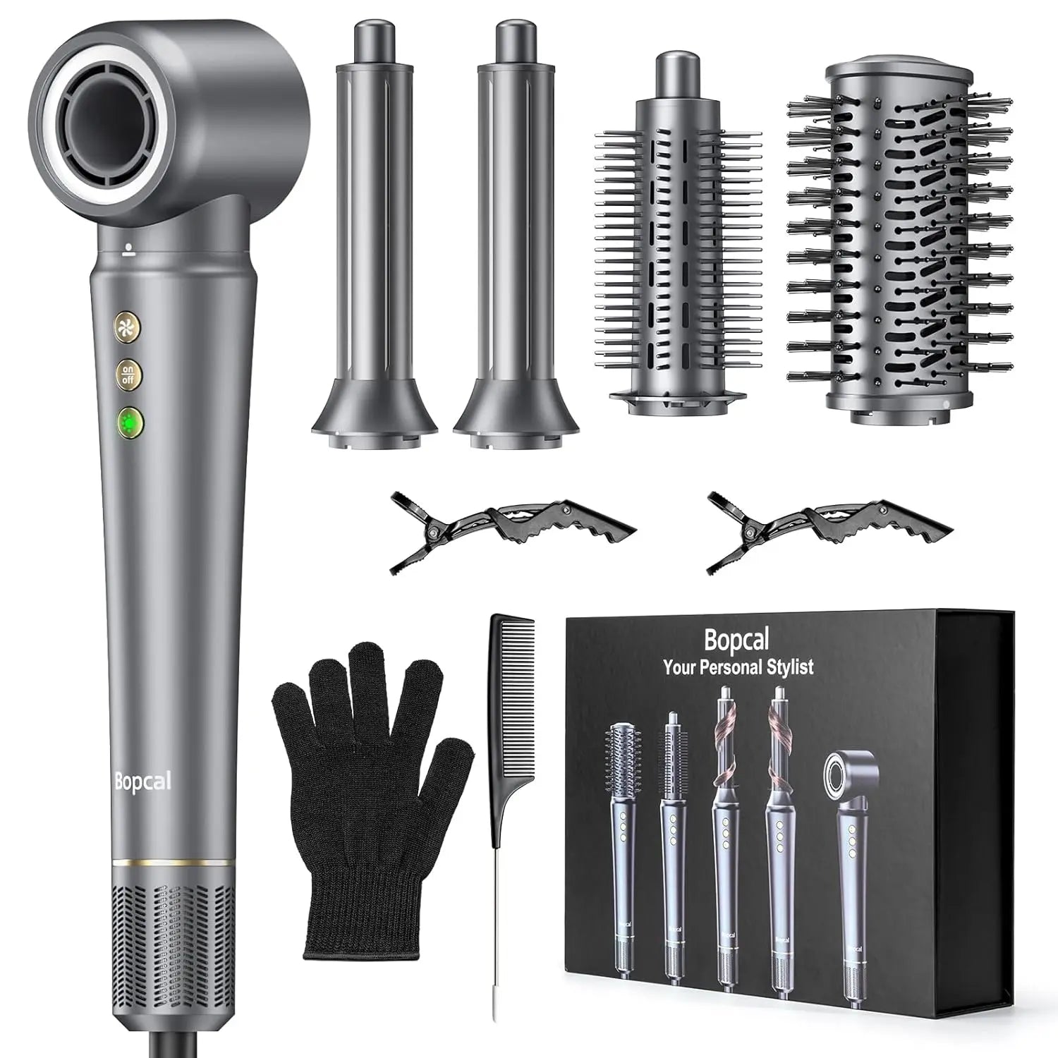 5-in-1-Haartrockner, Multi-Styling-Tool, Glätteisen & 32mm Lockenstab, 300 Millionen negative Ionen Haarpflege, 1-3 Minuten schnelle Trocknung, Geschenke Hauptbild