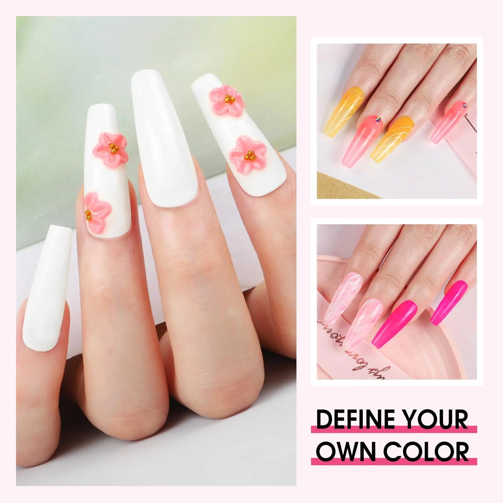 Acryl-Nagelset Starter-Set Acrylpulver mit UV-Licht Professionelle Werkzeuge mit Dekoration für Anfänger Heim-Salon Geschenke