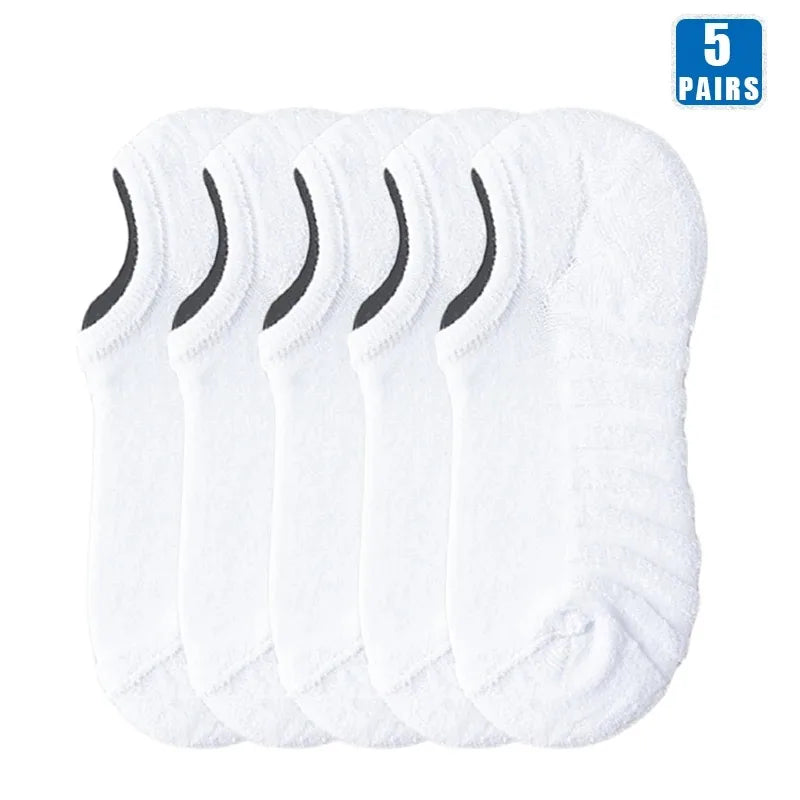 5 Paar Herren Baumwoll Kurzsocken Hochwertige Crew Ankle Casual Weiche Rutschfeste Atmungsaktive Low-Cut Sommer Herbst Socken für Herren