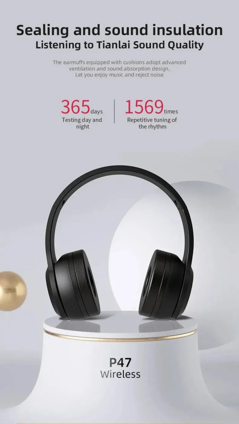 Lenovo Multifunktionaler tragbarer faltbarer kabelloser Bluetooth 5.0 Kopfhörer Für Bluetooth-Verbindung Kabelgebundene Verbindung