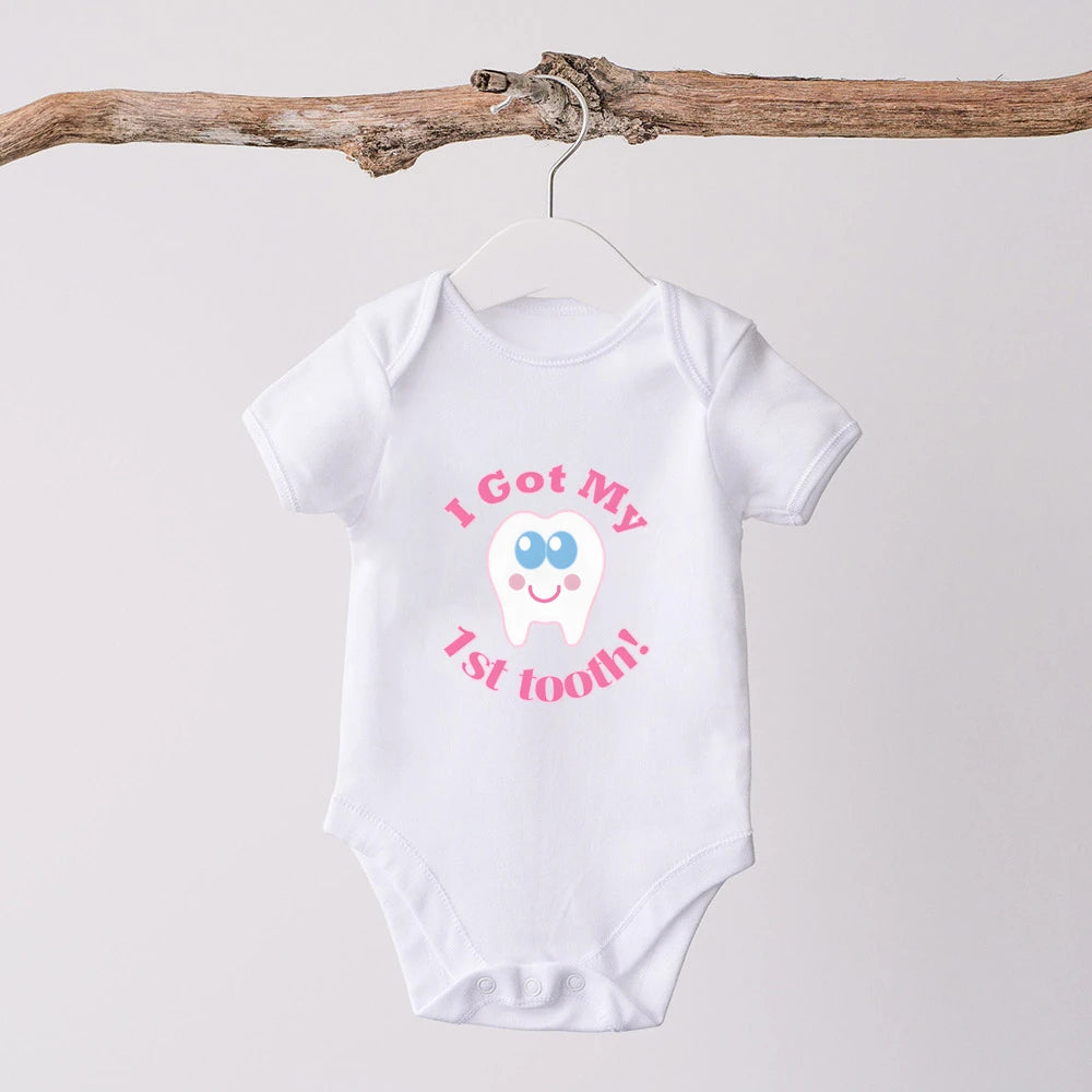 Mein erster Zahn Strampler Baby Body Baby Outfit Babyparty Geschenk Kinder Schwangerschaftsgeschenk für Mama