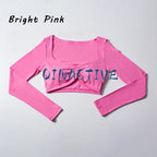 QINACTIVE Damen Yoga Shirts Crop Top Langarmshirts für Damen Yoga Sport Fitness Gym Kleidung Workout Tops
