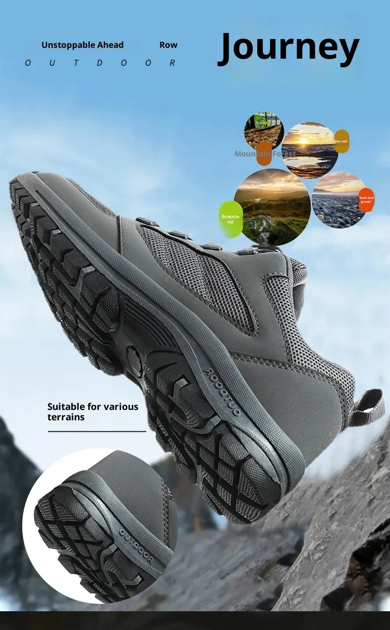 Herren-Outdoor-Sportschuhe für Frühling und Herbst mit drehbarer Schnalle, bequem, rutschfest, Wanderschuhe, große Größen 39–48