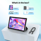 Android 15 Tablet, 10,0-Zoll-Bildschirm, Quad-Core-Prozessor, 12 GB RAM (3 GB+9 GB), 64 GB Speicher, 2MP+8MP Dual-Kameras, 6000 mAh