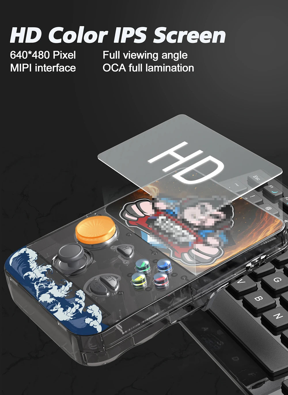 Neueste Handheld-Spielkonsole mit 3,5-Zoll-IPS-HD-Bildschirm und 3D-Smooth-Joystick, großem Speicher und Unterstützung für TF-Speicherkarte R36S Plus