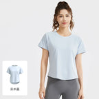 STOUREG Damen Lockeres Mesh Sport T-Shirt Schnell Trocknend Kurzarm Yoga T-Shirt Pilates Laufen Sport Fitness Kurzarm