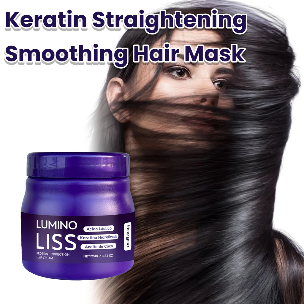 250g Keratin-Glättende Haarmaske Haare wiederherstellen, weicher machen, Glanz verleihen, Glätteisen Tiefenreparatur-Conditioner für trockenes, geschädigtes, krauses Haar