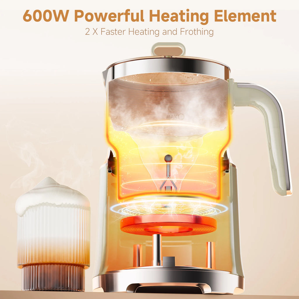 BioloMix 7-in-1 Abnehmbarer elektrischer Milchaufschäumer Dampfer Automatischer Heiß- und Kaltschaumbereiter für Kaffee und heiße Schokolade