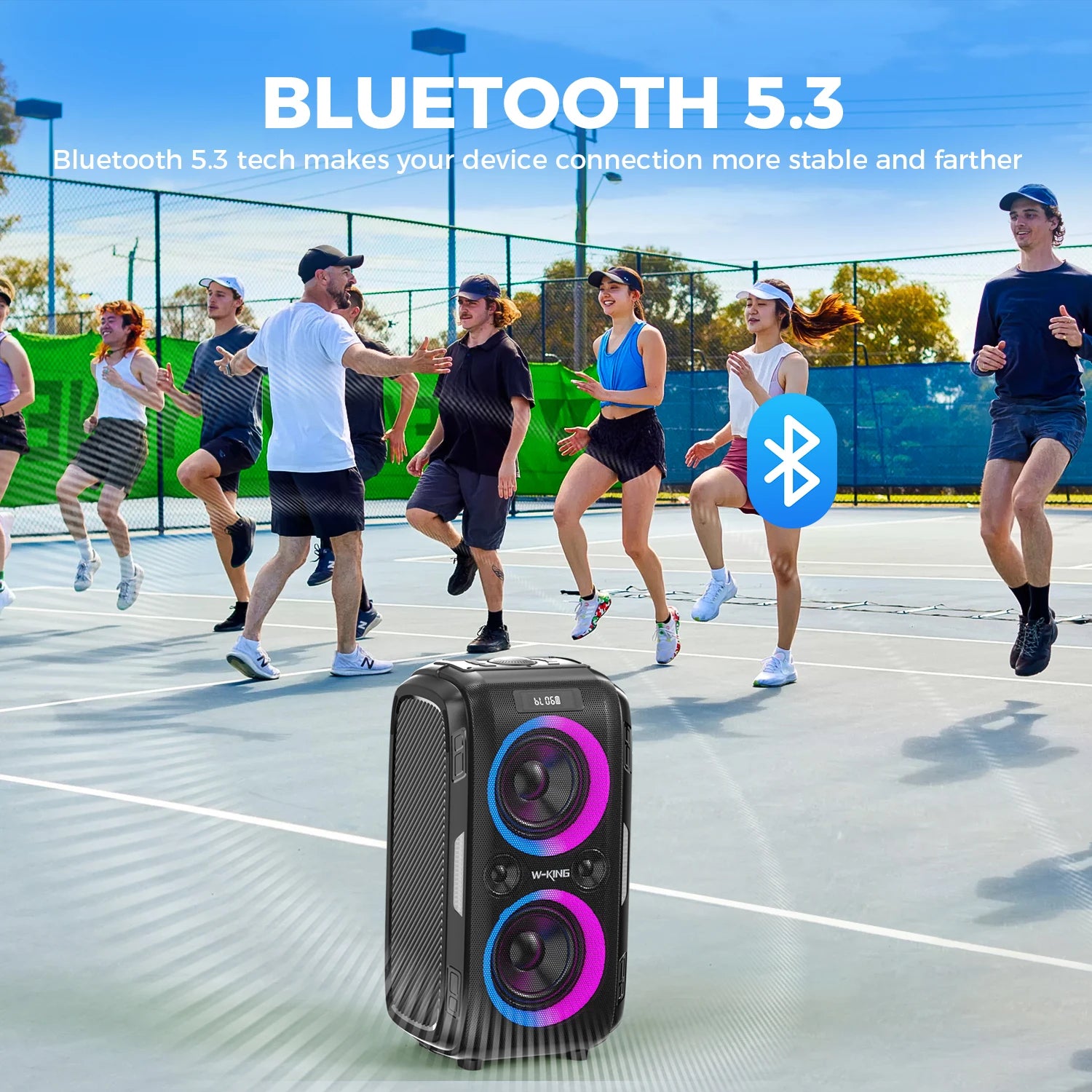 W-KING 250W PEAK Großer Bluetooth Lautsprecher Lauteste/Massive 120dB/12 Custom Bass, V5.3 Big Party Boombox Tragbarer Kabelloser Lautsprecher