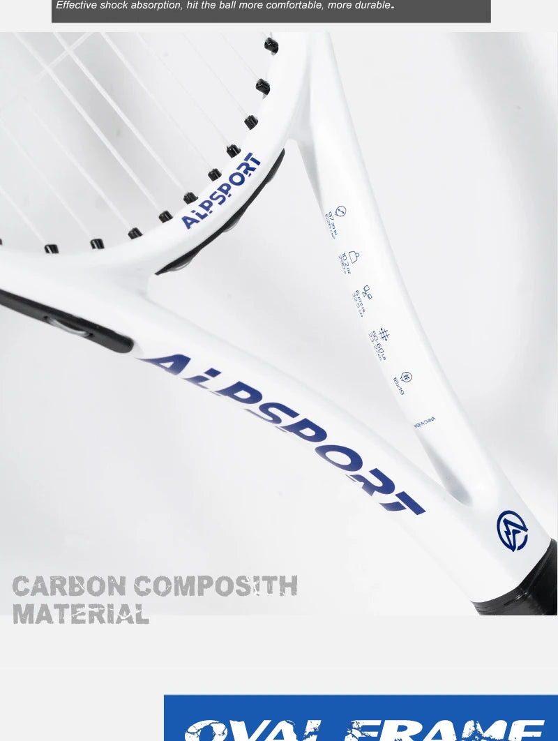 ALPSPORT Carbonfaser Tennisschläger T800 18K – Profi-Qualität mit Tasche & Band, leichter Trainingsschläger für Erwachsene, Herren & Damen