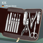 KK 11-in-1 Maniküre-Tools Professionelles Nagelknipser-Set Edelstahl Nagelschneider Zangen Scheren Kit Fußpflege Handpflege