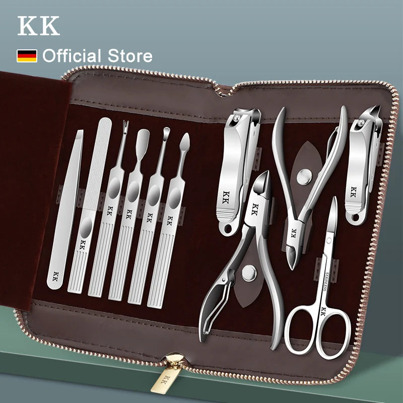 KK 11-in-1 Maniküre-Tools Professionelles Nagelknipser-Set Edelstahl Nagelschneider Zangen Scheren Kit Fußpflege Handpflege Hauptbild