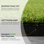 Golf-Schlagmatte, 1,5 m x 0,9 m Kunstrasen Golf-Übungsmatte mit 2 Golf-Gummi-Tees und 2 Ausrichthilfen, tragbar für Golf