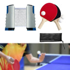 1 Satz Tischtennisschläger Satz einziehbares Netz Trainings-Tischtennis-Set Schläger Bälle für Familie Heim-Fitnessstudio Spieler Reisen Sport