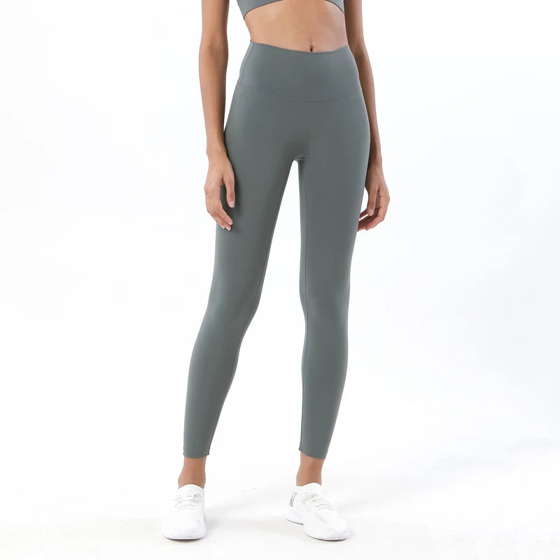 SOISOU Nylon Yogahosen Gym Leggings Damen Mädchen Fitness Weiche Strumpfhosen Hohe Taille Elastisch Atmungsaktiv Keine T-Linie Sporthosen