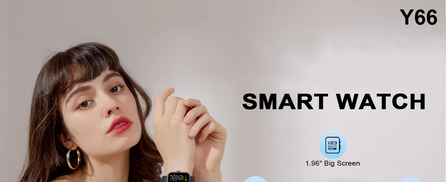 Smartwatch (Anrufe annehmen/tätigen), 1,96" Smartwatch, Fitness-Tracker, Schlafmonitor, Schrittzähler, über 100 Sportmodi, IP68 wasserdicht