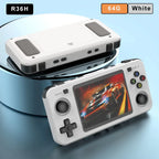 BOYHOM Grünes R36H Retro-Videospielkonsole 3,5 Zoll IPS-Bildschirm RK3326 3000 mAh Offenes Linux-System Tragbarer Player 64GB 128GB
