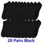 10/20/30 Paar Herren Socken Ankle Socks Weiß Schwarz Atmungsaktiv Bequem Schweißabsorbierend Boot Socken Unisex Freizeit Uni Kurze Socken