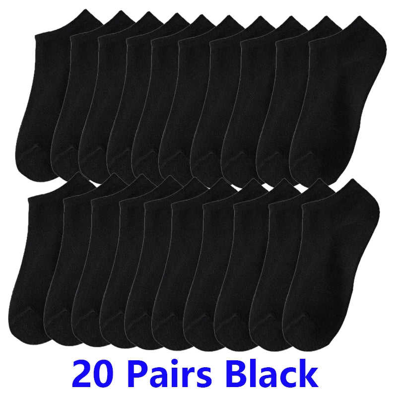 10/20/30 Paar Herren Socken Ankle Socks Weiß Schwarz Atmungsaktiv Bequem Schweißabsorbierend Boot Socken Unisex Freizeit Uni Kurze Socken