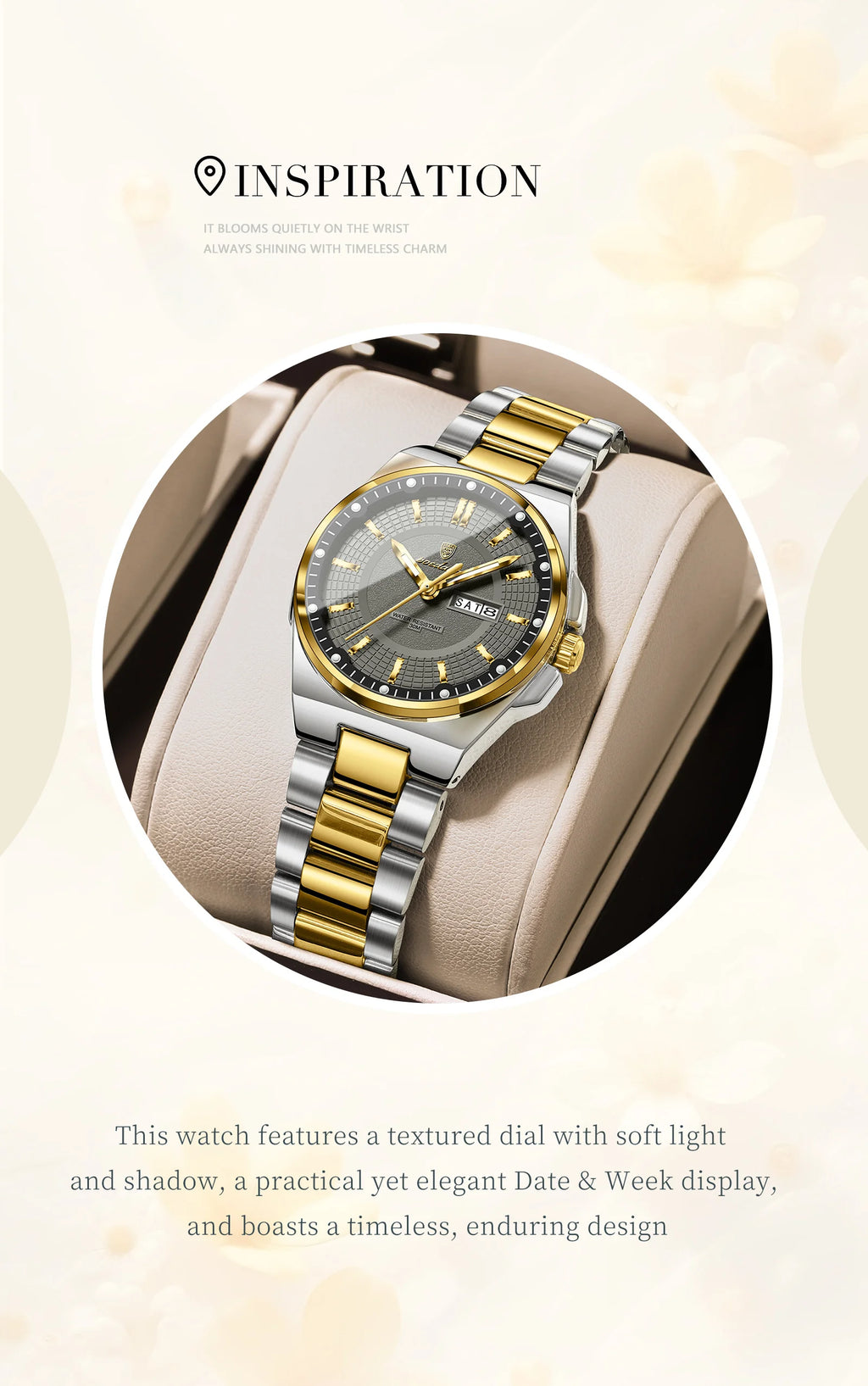 POEDAGAR Fashion Damen-Armbanduhr, Top Elegant, Woche, Datum, Damen-Uhr, Quarz, Edelstahl, Leuchtend, Wasserdicht, Damenuhren, Reloj