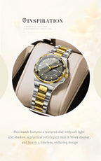 POEDAGAR Fashion Damen-Armbanduhr, Top Elegant, Woche, Datum, Damen-Uhr, Quarz, Edelstahl, Leuchtend, Wasserdicht, Damenuhren, Reloj