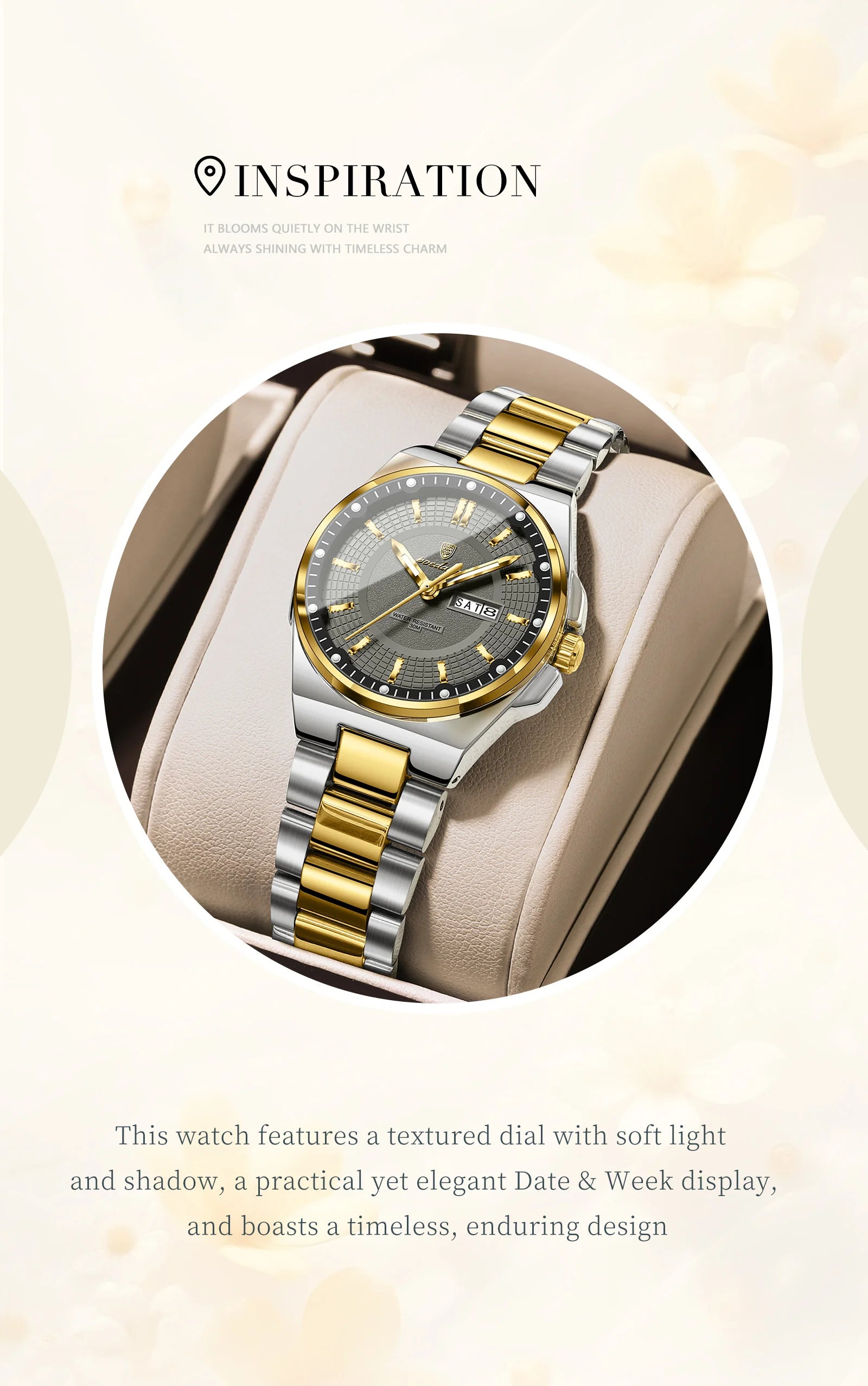 POEDAGAR Fashion Damen-Armbanduhr, Top Elegant, Woche, Datum, Damen-Uhr, Quarz, Edelstahl, Leuchtend, Wasserdicht, Damenuhren, Reloj