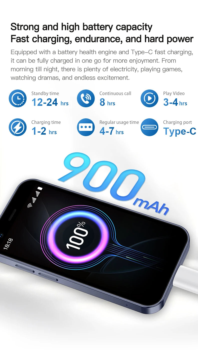 SERVO 18SE MINI Kleines Android Smartphone 3G WCDMA Dual SIM-Karte 2GB+16GB Play Store Wi-Fi Gesichtserkennung 3.0 Zoll Mini Smartphones