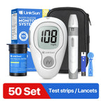 LinkSun Blutzuckermessgerät G-425-3 Glukometer ohne Codierung für Diabetestest 10/50/100 Teststreifen Lanzetten Medizinischer Blutzucker mg/mmol