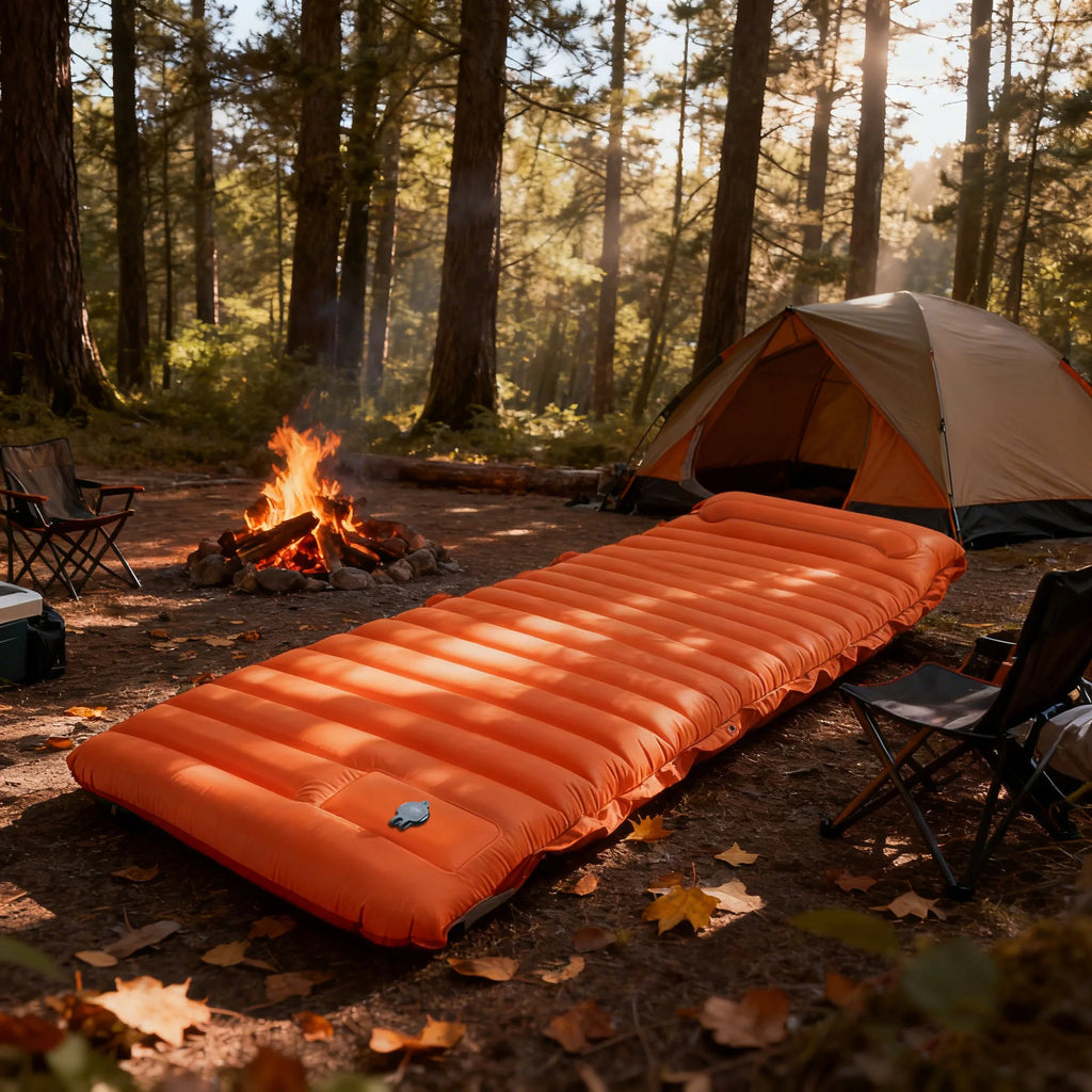 Extra dickes, 10 cm hohes Camping-Schlafpolster, selbstaufblasende Outdoor-Campingmatten, miteinander verbindbares Schlafpolster zum Wandern und Angeln