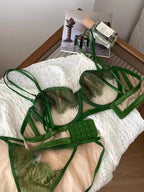 Japanisches Light Luxury Trägerloses Spitzen-BH-Set – Ultraleichter Half-Cup Minimizer aus Sheer Mesh & Spitze, nur noch 50 Sets im Flash Sale