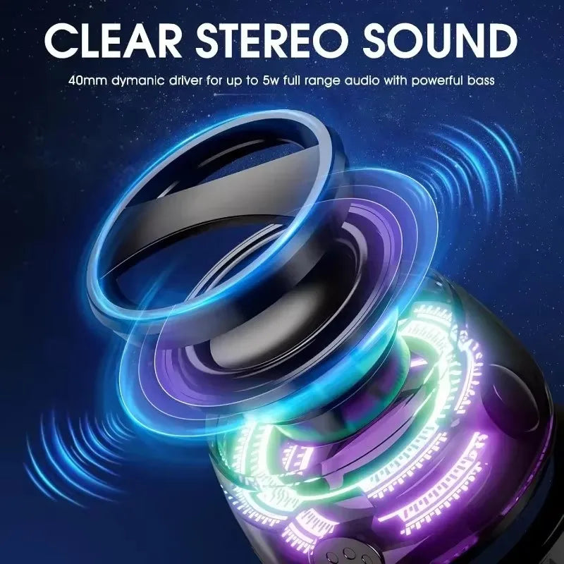VIKEFON Tragbarer Mini Bluetooth Lautsprecher G200 RGB-Beleuchtung Magnetischer Lautsprecher BT5.3 Mini Sound Box 7 Stunden Wiedergabe Handyhalter
