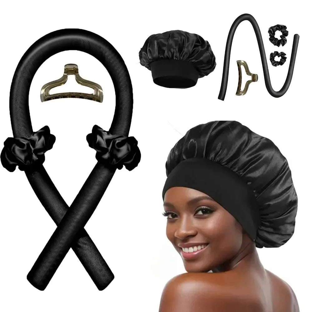 Hitzefreier Lockenstab Nachtmütze ohne Hitze Haarband faule Lockenwickler Stirnband Haarroller Schlafendes weiches Stirnband Haarstyling-Tools