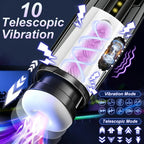 Elektrischer Teleskop-Saugvibrator mit 10 Frequenzen, Masturbator zur Desensibilisierung des männlichen Penis, Erwachsenenprodukte