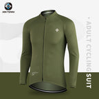 XINTOWN Herren Langarm-Radtrikot, Rennbekleidung für Frühling/Sommer, Export-Fahrradbekleidung, einfarbiges Langarm-Oberteil